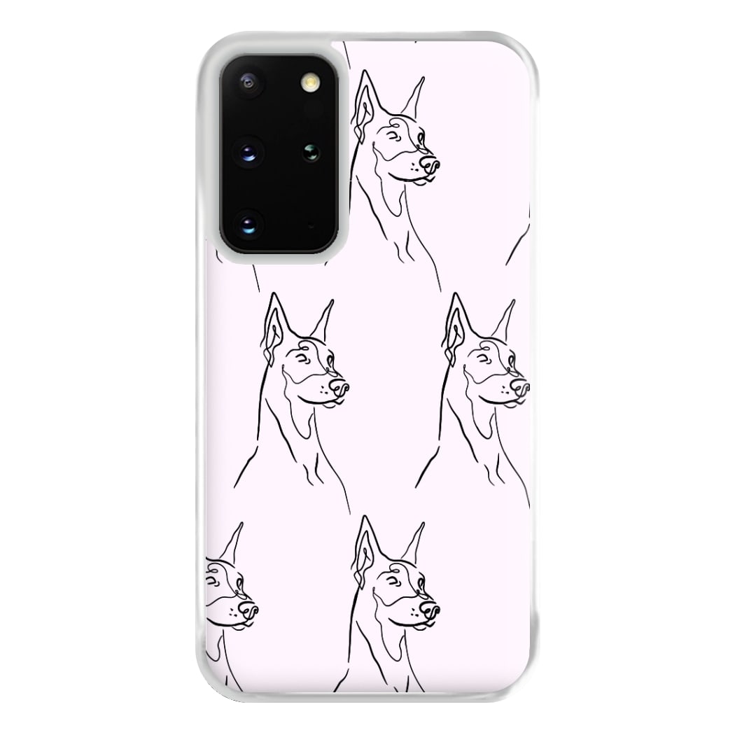 Dobermann Outline - Dog Pattern Phone Case for Galaxy S20 Plus