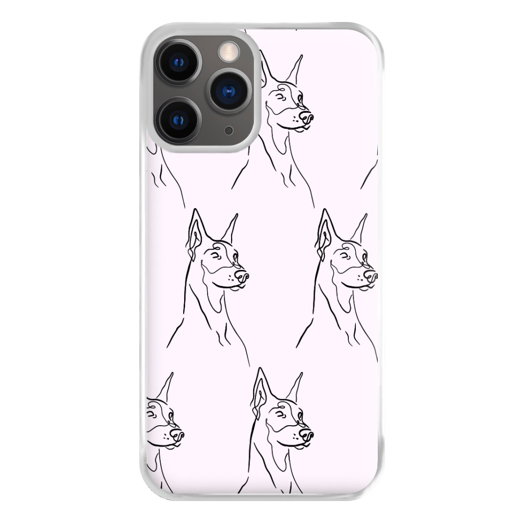 Dobermann Outline - Dog Pattern Phone Case for iPhone 12 Pro Max