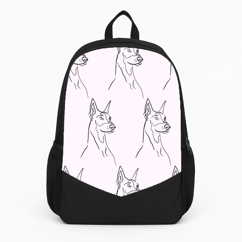 Dobermann Outline - Dog Pattern Backpack