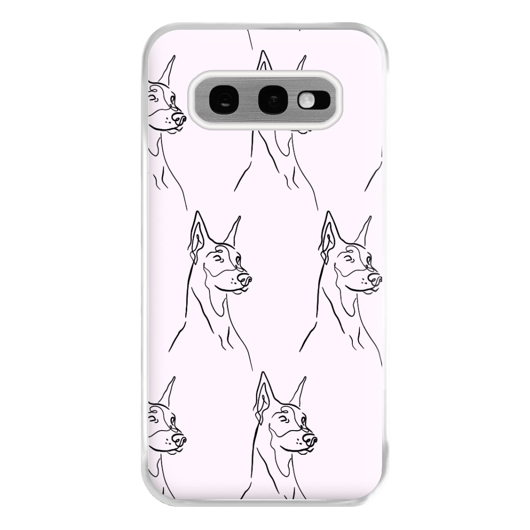 Dobermann Outline - Dog Pattern Phone Case for Galaxy S10e