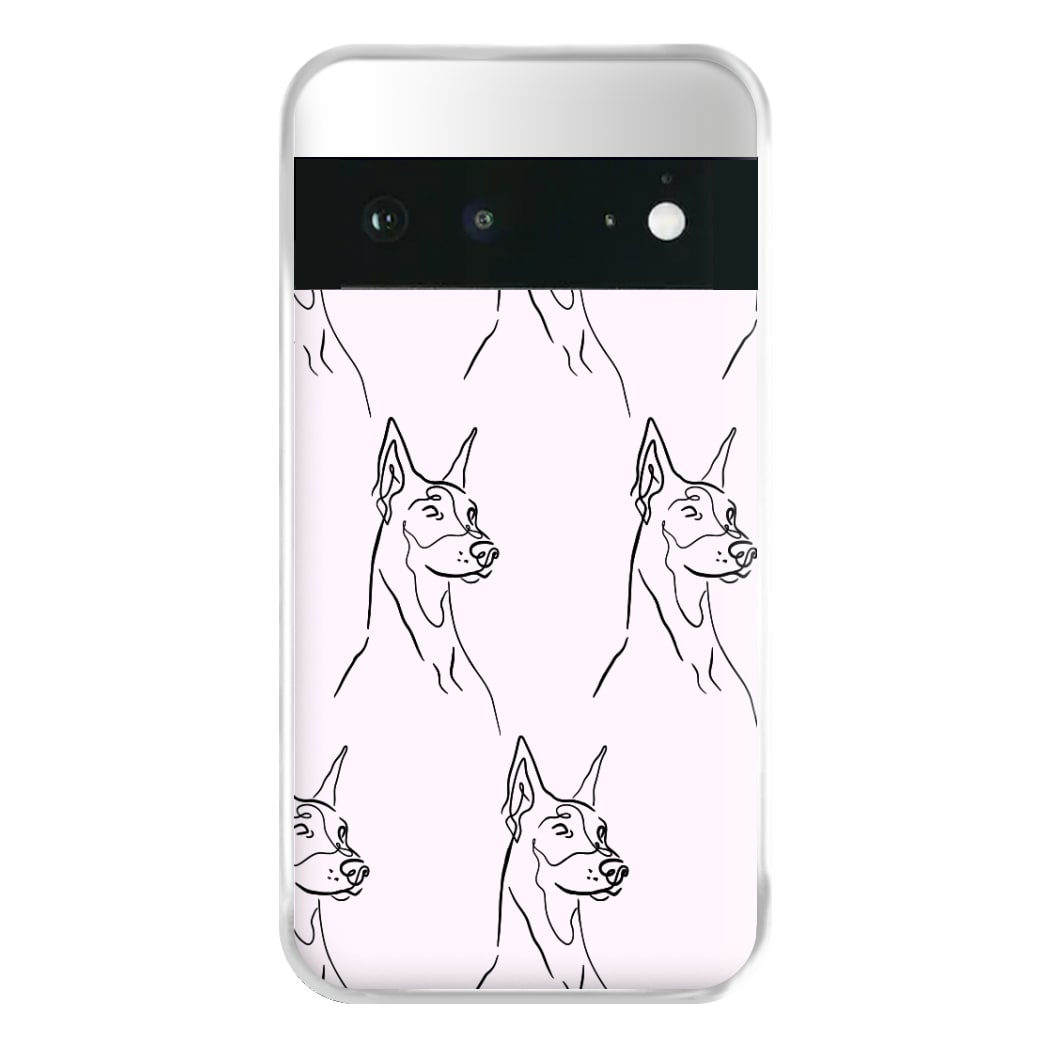 Dobermann Outline - Dog Pattern Phone Case for Google Pixel 6a