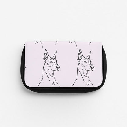 Dobermann Outline - Dog Pattern Pencil Case
