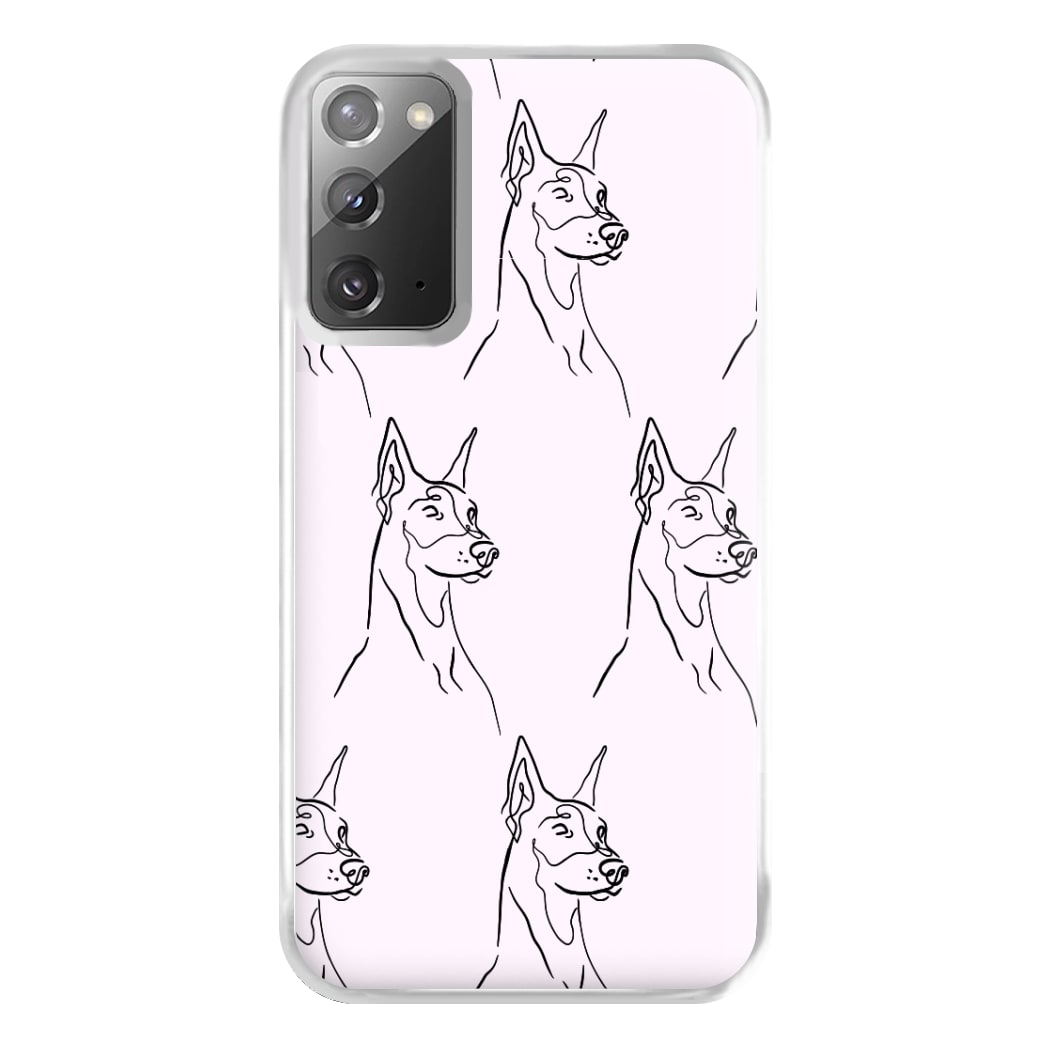 Dobermann Outline - Dog Pattern Phone Case for Galaxy Note 20 Ultra