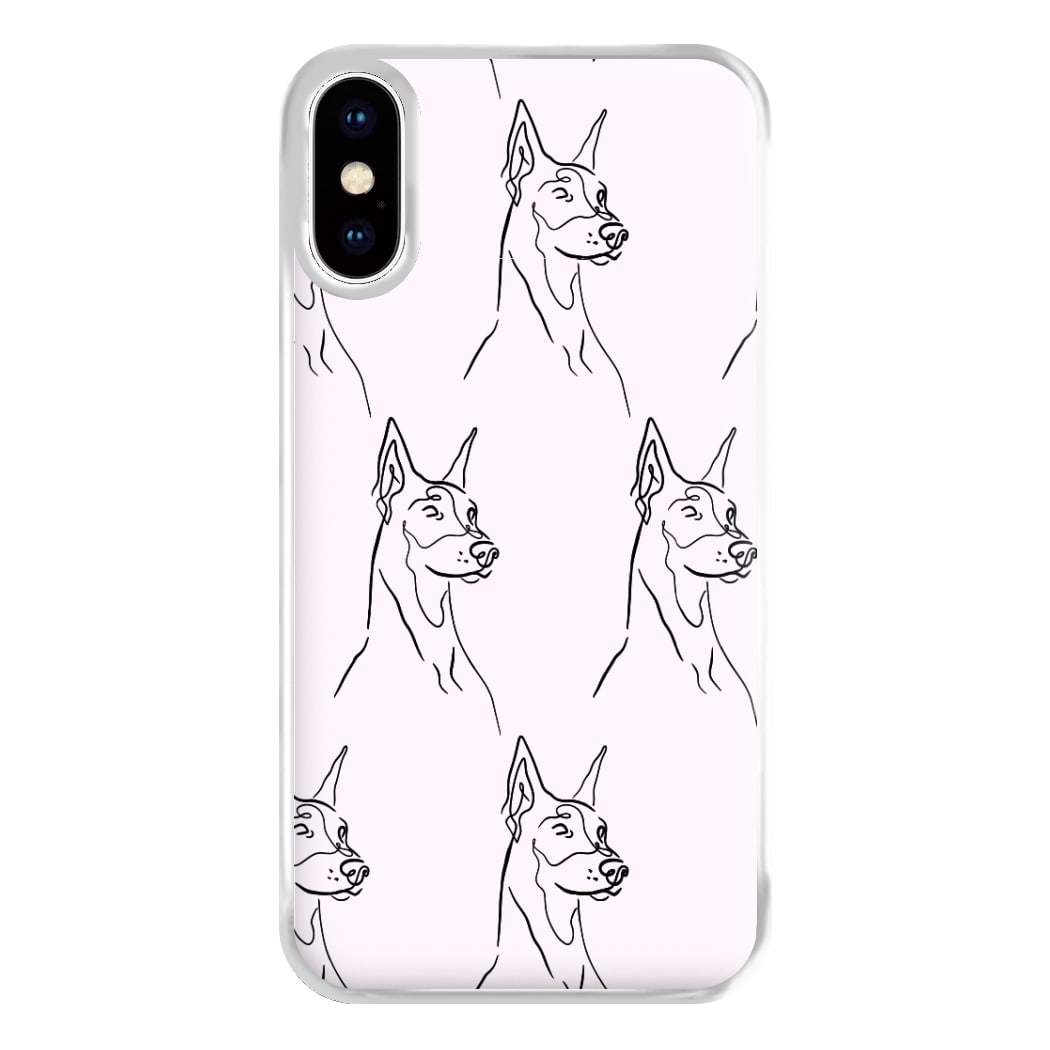 Dobermann Outline - Dog Pattern Phone Case for iPhone XS Max