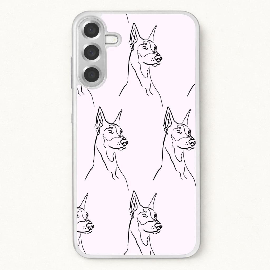 Dobermann Outline - Dog Pattern Phone Case for Galaxy A37