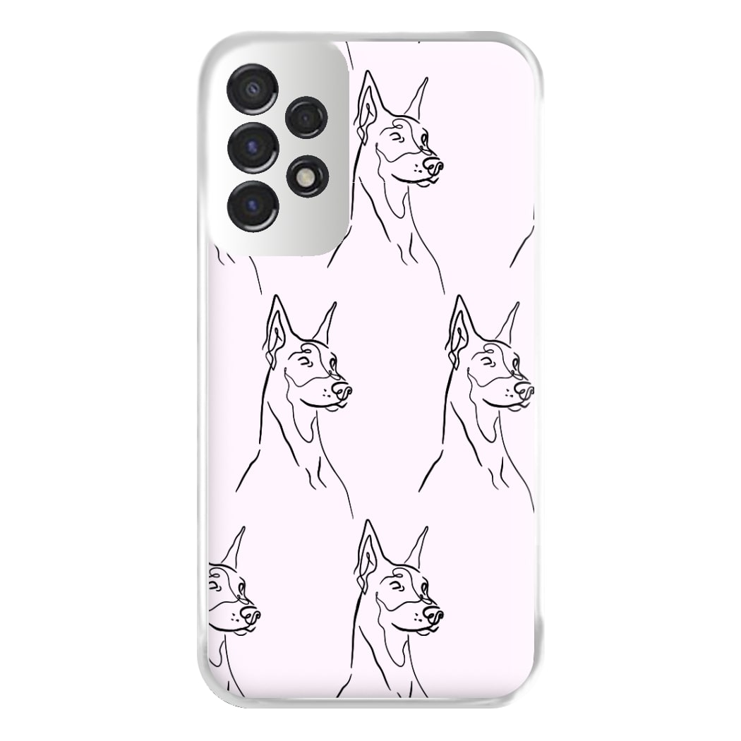 Dobermann Outline - Dog Pattern Phone Case for Galaxy A53