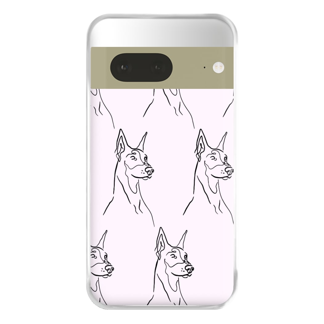 Dobermann Outline - Dog Pattern Phone Case for Google Pixel 7a