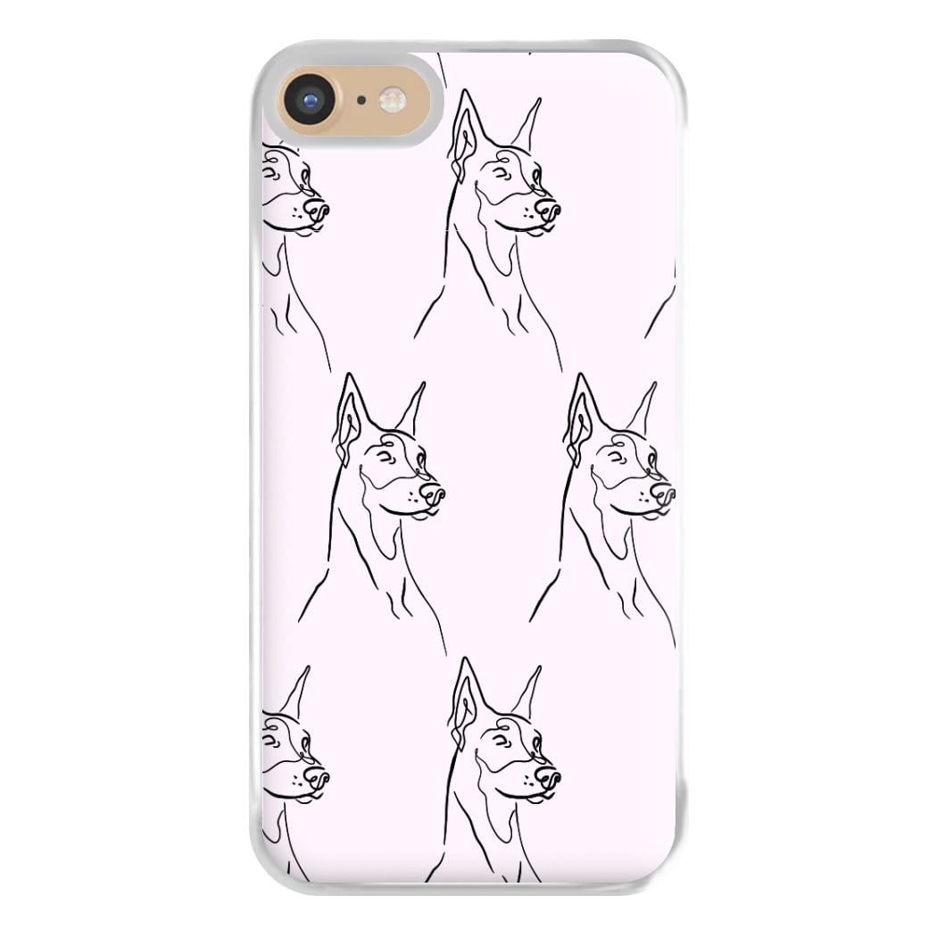 Dobermann Outline - Dog Pattern Phone Case for iPhone 6 / 7 / 8 / SE