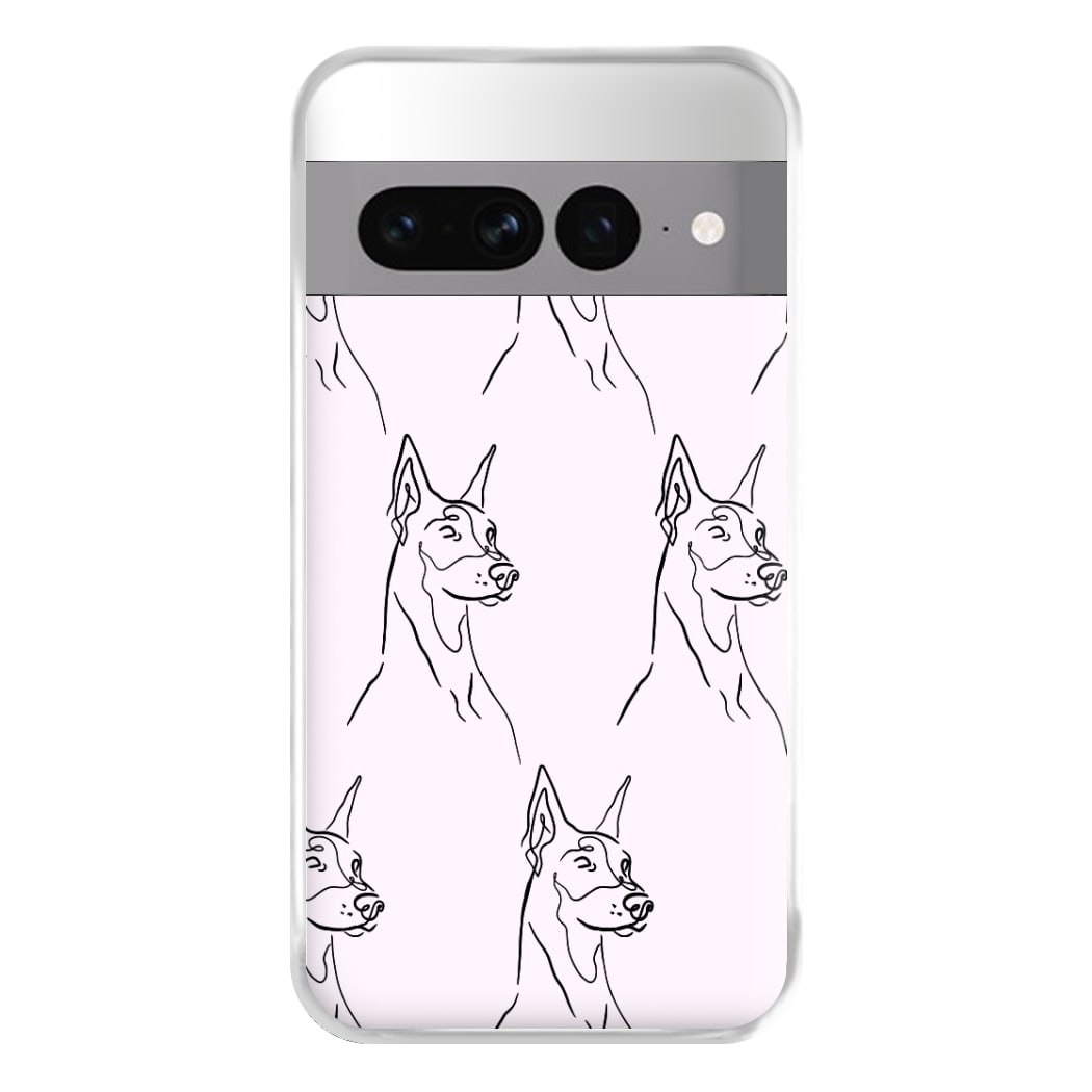 Dobermann Outline - Dog Pattern Phone Case for Google Pixel 7 Pro