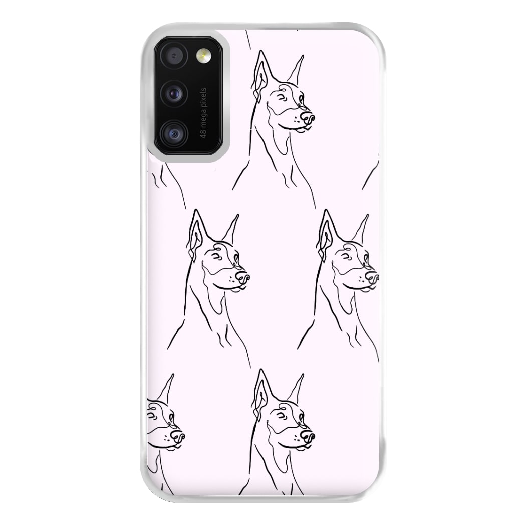 Dobermann Outline - Dog Pattern Phone Case for Galaxy A41