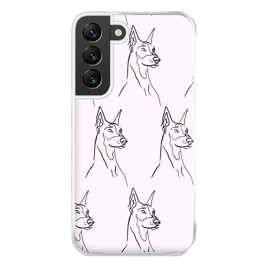 Dobermann Outline - Dog Pattern Phone Case for Galaxy S22 Plus