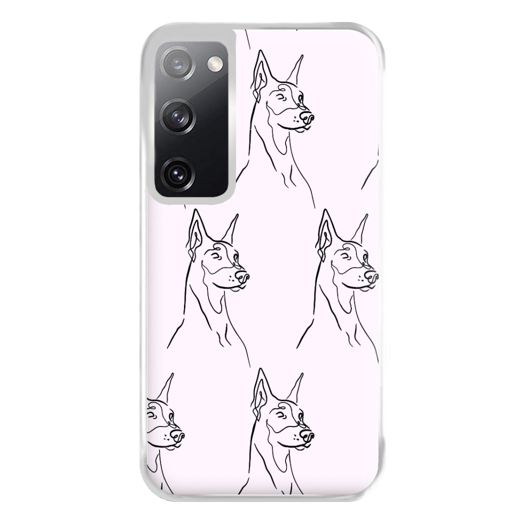 Dobermann Outline - Dog Pattern Phone Case for Galaxy S20