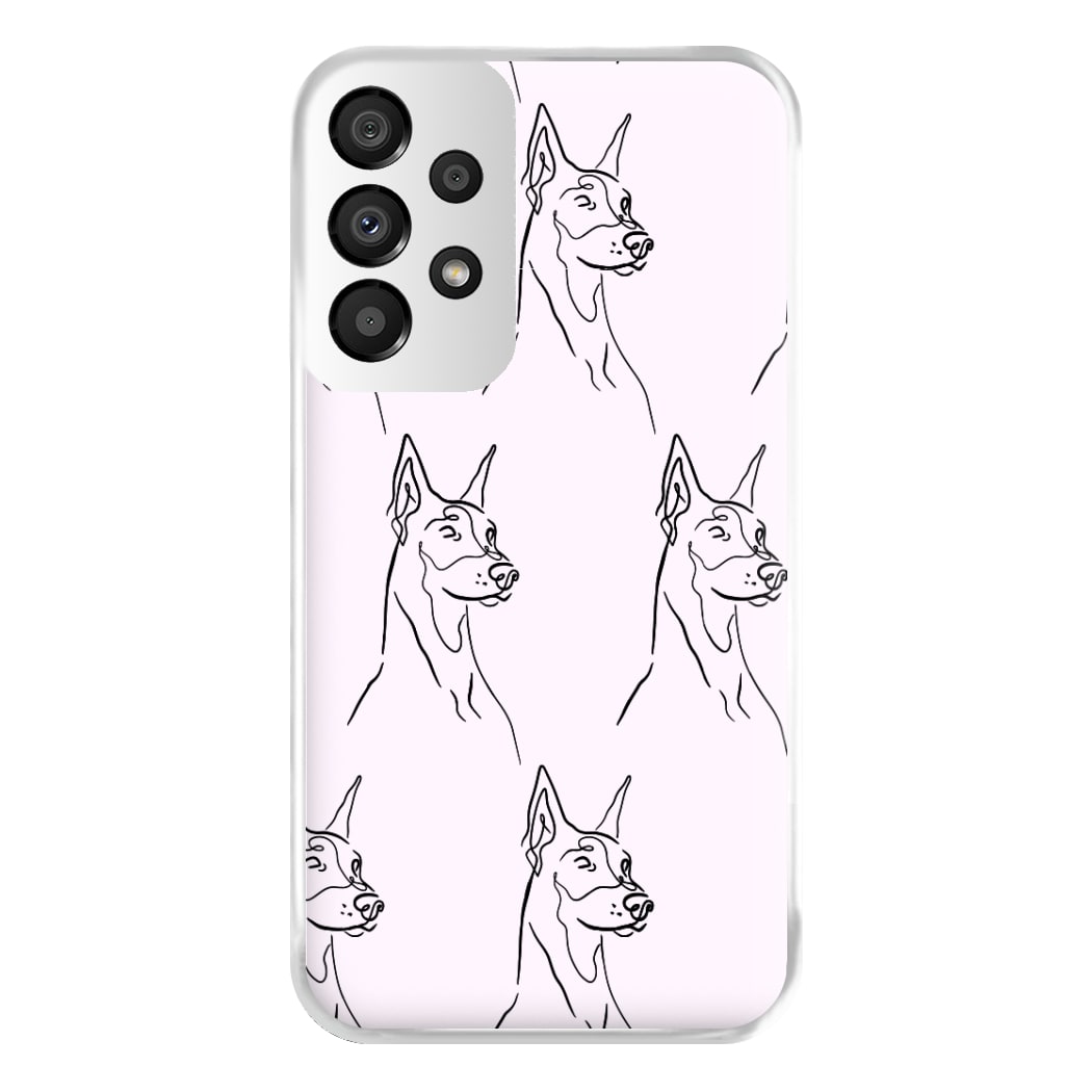 Dobermann Outline - Dog Pattern Phone Case for Galaxy A33