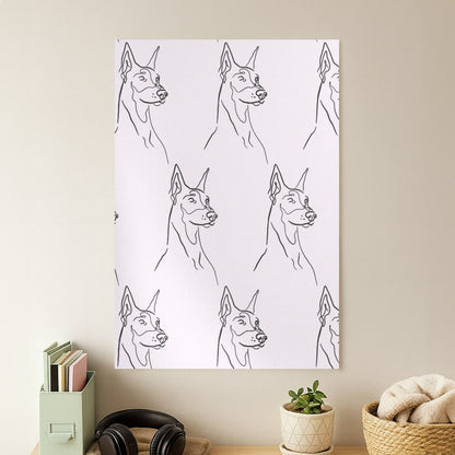 Dobermann Outline - Dog Pattern Poster