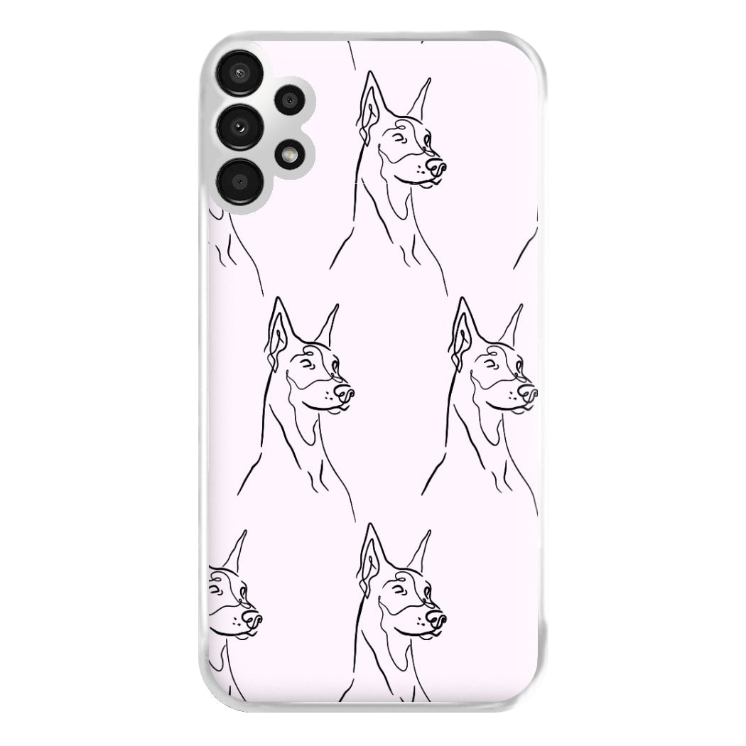 Dobermann Outline - Dog Pattern Phone Case for Galaxy A13