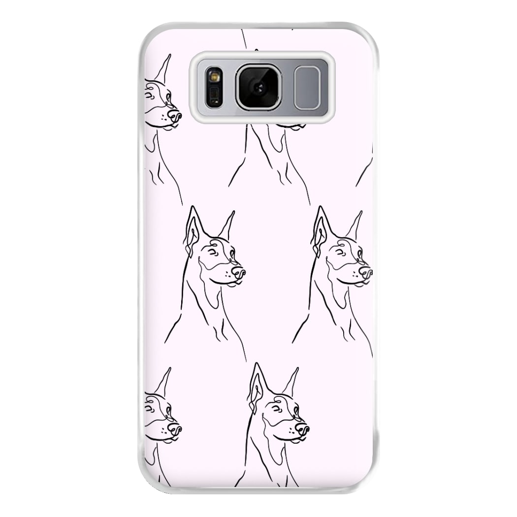 Dobermann Outline - Dog Pattern Phone Case for Galaxy S8 Plus