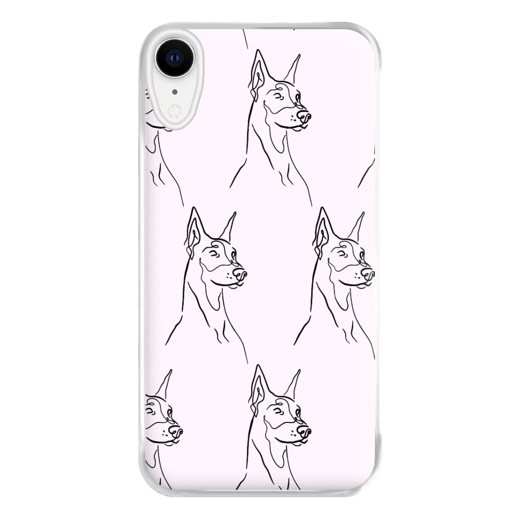 Dobermann Outline - Dog Pattern Phone Case for iPhone XR