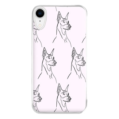 Dobermann Outline - Dog Pattern Phone Case for iPhone XR