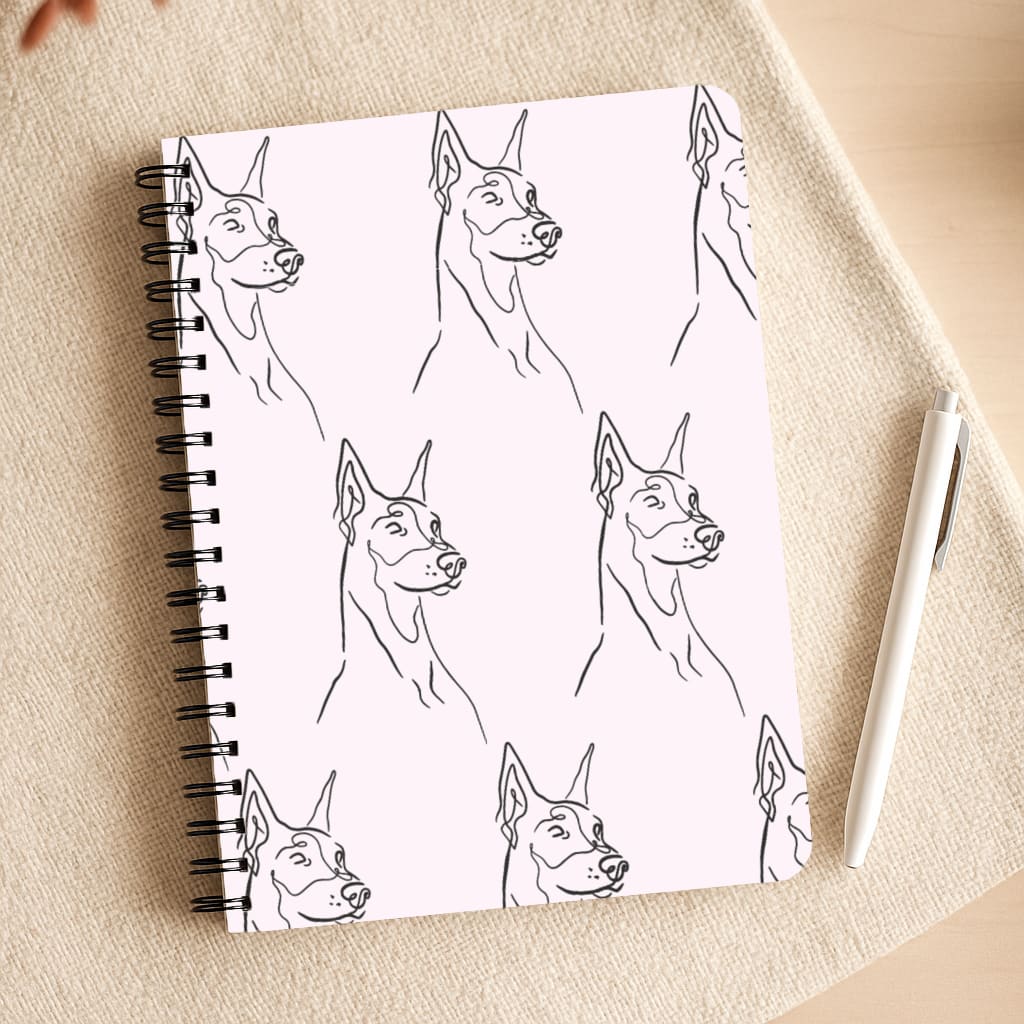 Dobermann Outline - Dog Pattern Notepad