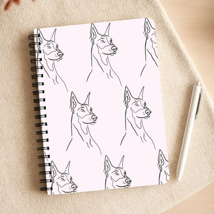 Dobermann Outline - Dog Pattern Notepad