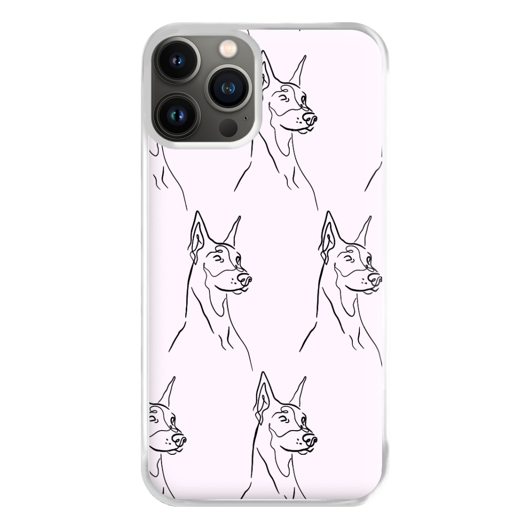 Dobermann Outline - Dog Pattern Phone Case for iPhone 11 Pro Max