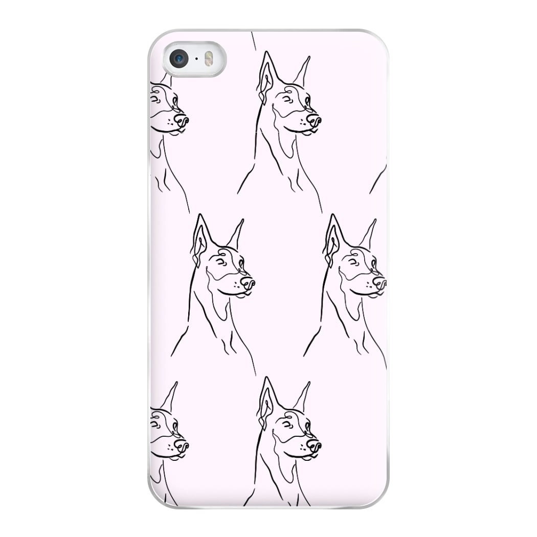 Dobermann Outline - Dog Pattern Phone Case for iPhone 5 / 5s / SE 2016