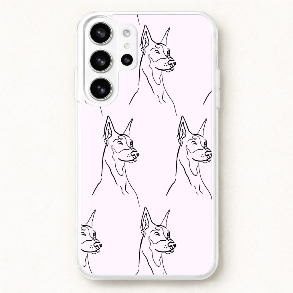 Dobermann Outline - Dog Pattern Phone Case for Galaxy S26 Ultra