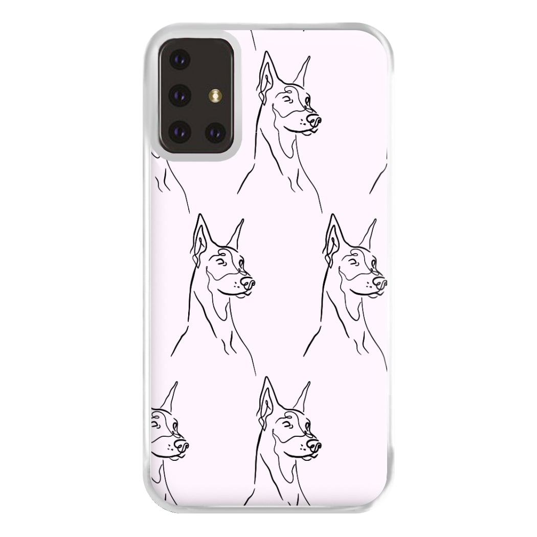 Dobermann Outline - Dog Pattern Phone Case for Galaxy A71