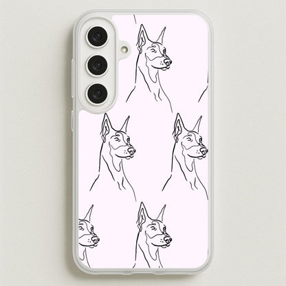 Dobermann Outline - Dog Pattern Phone Case for Galaxy S25FE