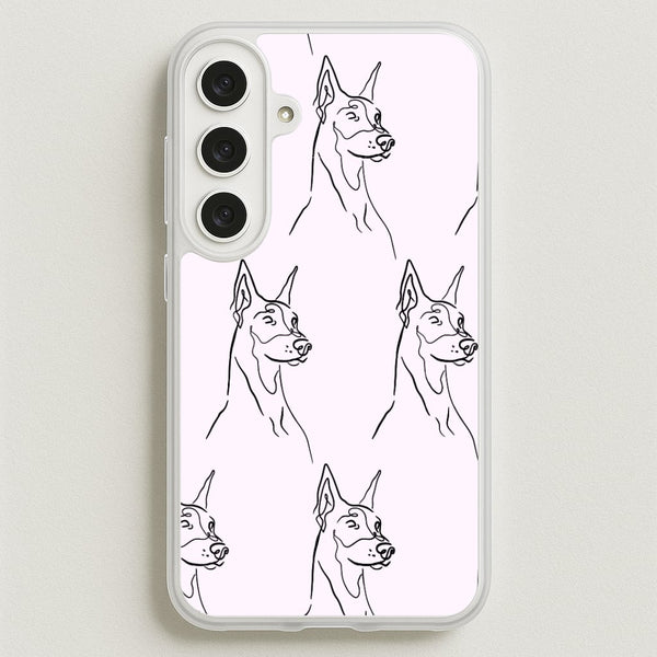 Dobermann Outline - Dog Pattern Phone Case for Galaxy S25FE