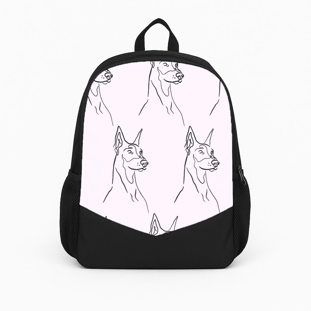 Dobermann Outline - Dog Pattern Backpack