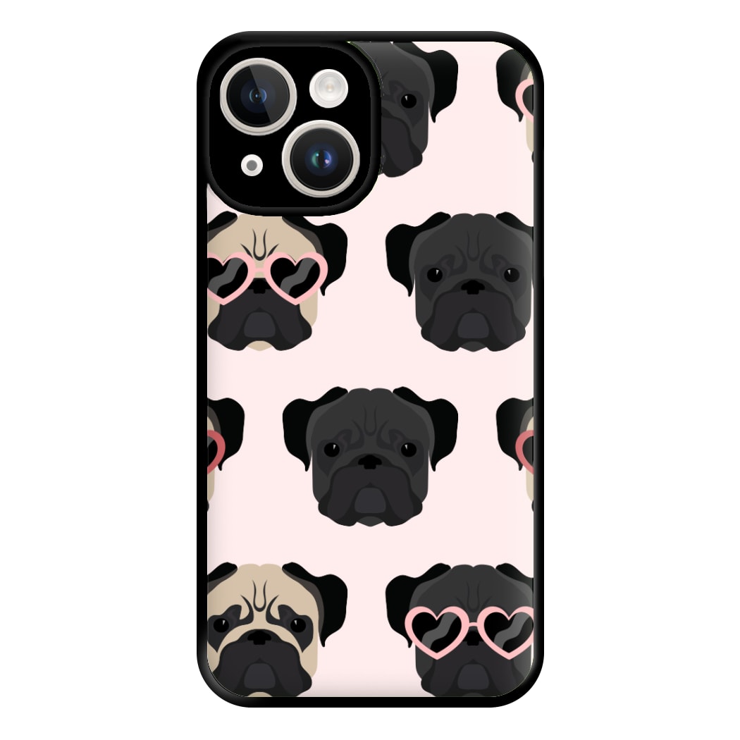 Sunny Pug Life - Dog Pattern Phone Case for iPhone 14