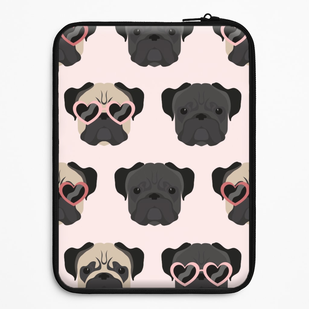 Sunny Pug Life - Dog Pattern Laptop Sleeve