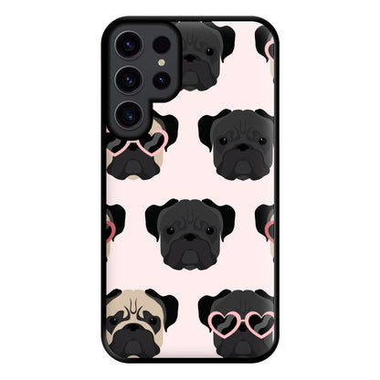 Sunny Pug Life - Dog Pattern Phone Case for Galaxy S23 Ultra