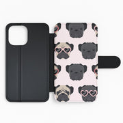 Sunny Pug Life - Dog Pattern Flip / Wallet Phone Case 2