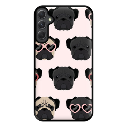 Sunny Pug Life - Dog Pattern Phone Case for Galaxy A14