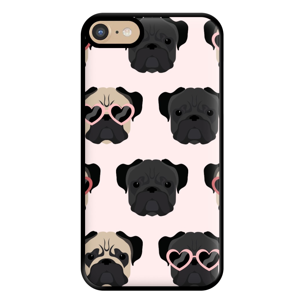 Sunny Pug Life - Dog Pattern Phone Case for iPhone 6 / 7 / 8 / SE