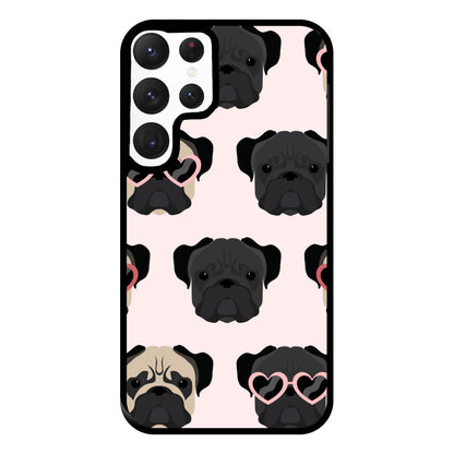 Sunny Pug Life - Dog Pattern Phone Case for Galaxy S22 Ultra