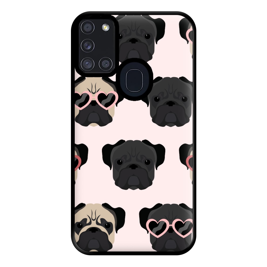 Sunny Pug Life - Dog Pattern Phone Case for Galaxy A21s