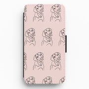 Labrador Outline - Dog Pattern Flip / Wallet Phone Case 1