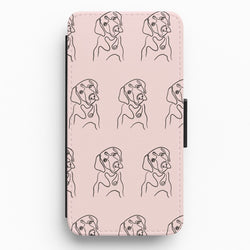 Labrador Outline - Dog Pattern Flip / Wallet Phone Case