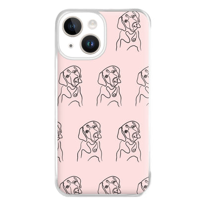 Labrador Outline - Dog Pattern Phone Case for iPhone 14