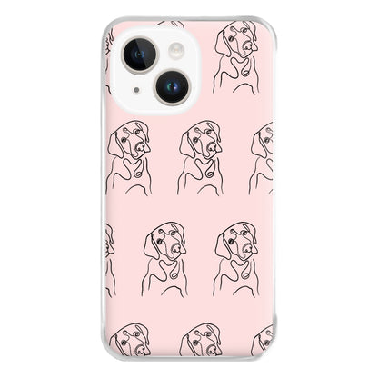 Labrador Outline - Dog Pattern Phone Case for iPhone 14 Plus