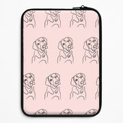 Labrador Outline - Dog Pattern Laptop Sleeve 1