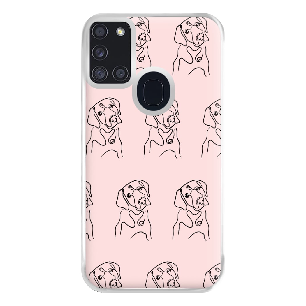 Labrador Outline - Dog Pattern Phone Case for Galaxy A21s