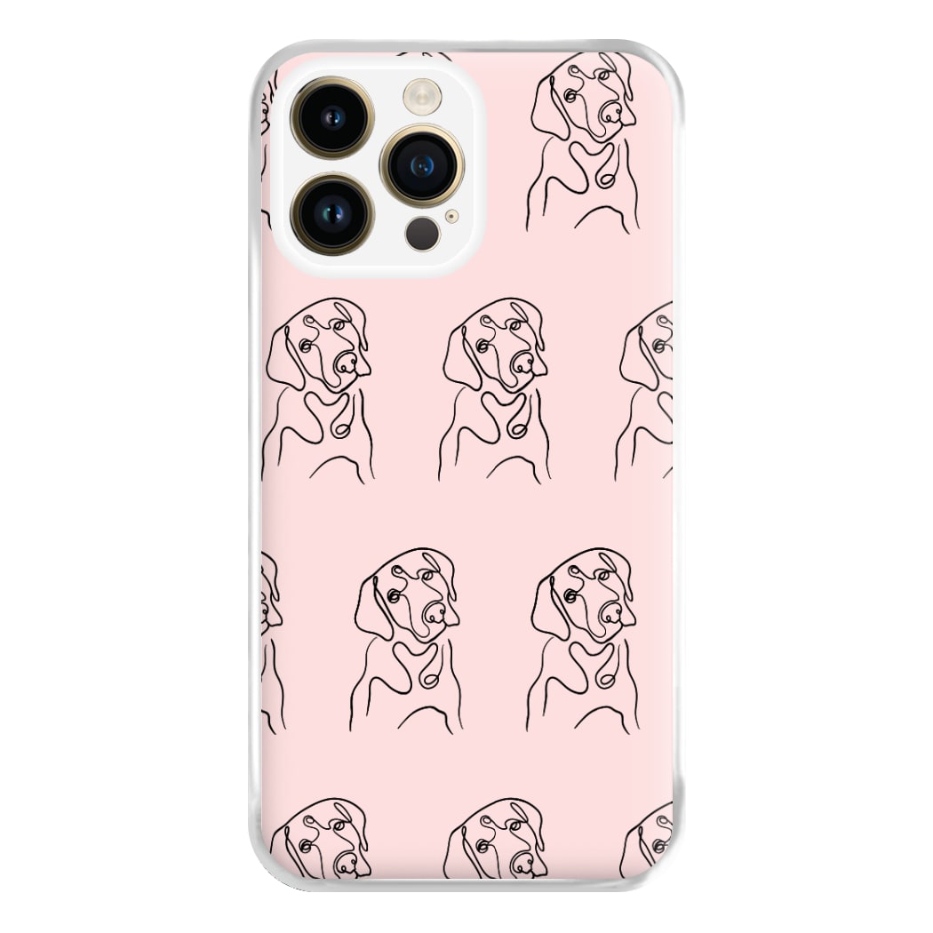 Labrador Outline - Dog Pattern Phone Case for iPhone 14 Pro Max