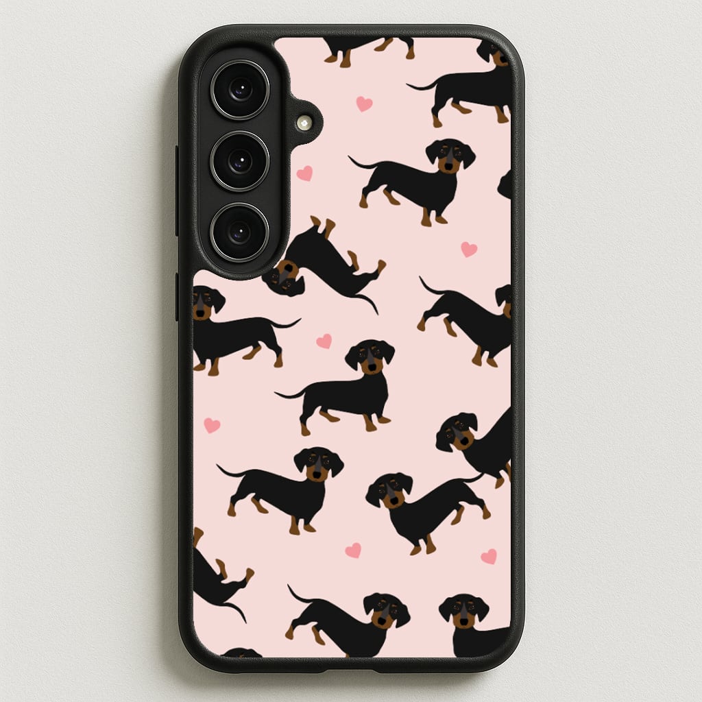 Heart Dachshund - Dog Pattern Phone Case for Galaxy S25FE