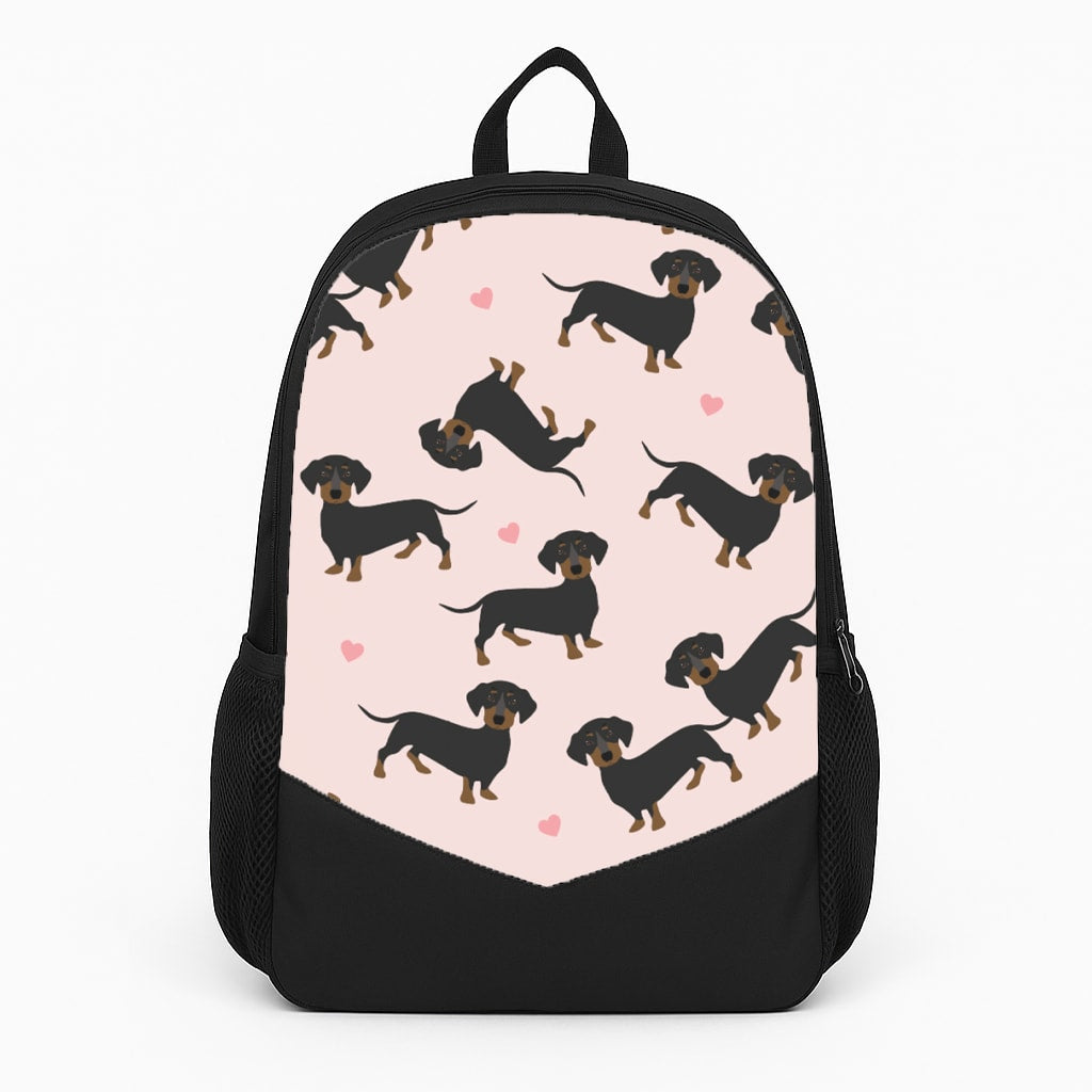 Heart Dachshund - Dog Pattern Large Backpack