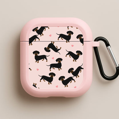 Heart Dachshund - Dog Pattern Pink AirPods Case