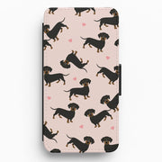 Heart Dachshund - Dog Pattern Flip / Wallet Phone Case 1